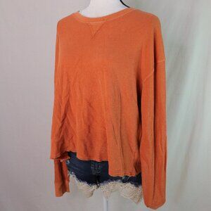 Wild Fable | Cropped Long Sleeve Henley Top Large